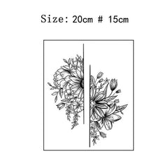YICKYUE  -  New Black Flower Temporary Tattoo Stickers Female Waterproof Sexy Fashion Cool Ring Art Fake Tattoo Flower Arm Tattoo Stickers