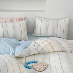 YICKYUE  -  Asymmetry Jacquard Bedding Set - Blue