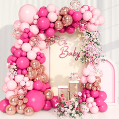 YICKYUE  -  Blue Pink Balloon Garland Arch Kit Wedding Birthday Party Decoration Kids 1st Birthday Ballon Baby Shower Confetti Baloon