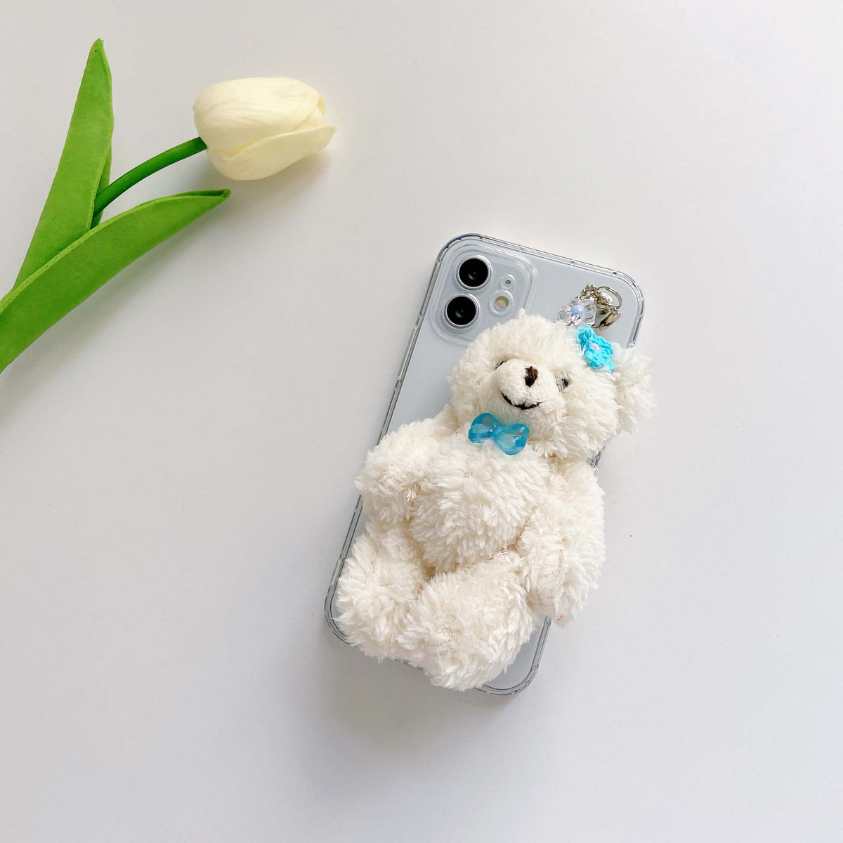 3D Plush toys couple phone case for iphone 12 mini pro max 11 xsmax x xr 7 8 plus cute cartoon bracelet cover silicone capa
