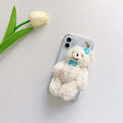3D Plush toys couple phone case for iphone 12 mini pro max 11 xsmax x xr 7 8 plus cute cartoon bracelet cover silicone capa