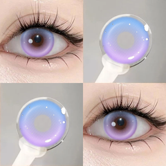 YICKYUE  -  1 Pair Korean Lenses Colored Contact Lenses with Prescription Purple Myopia Lenses Natural High Quality Beautiful Pupil