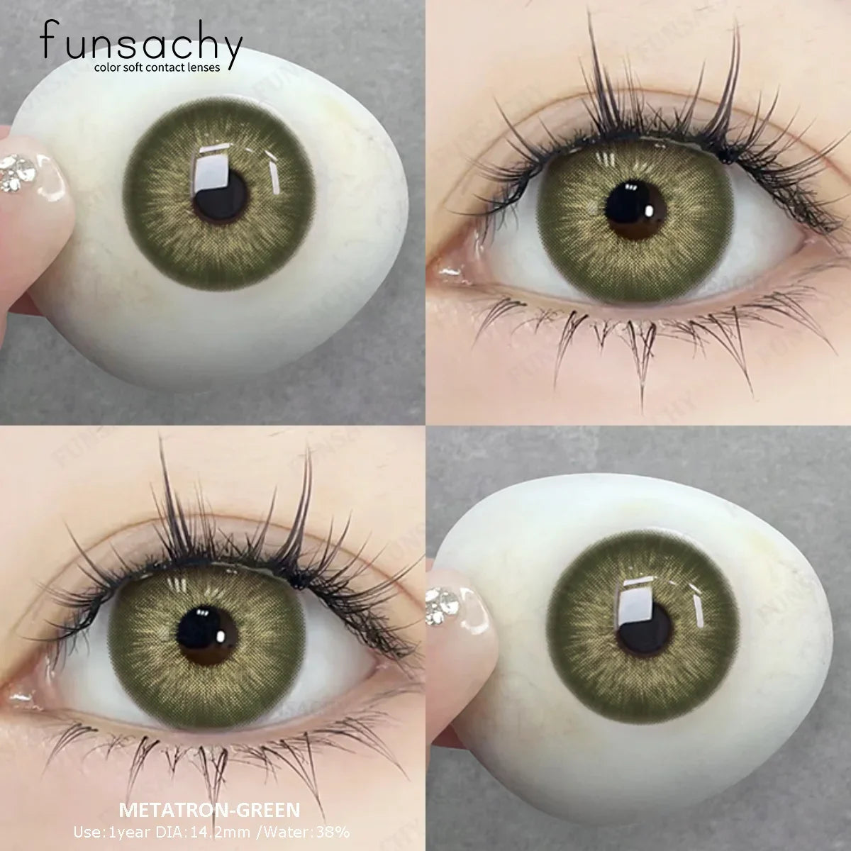 YICKYUE  -  1Pair Color Contact Lenses for Eyes Korean Natural Green Lenses Big Eyes Pupils Cosmetic Contact Lenses Free Shipping