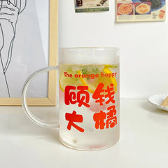 YICKYUE  -  1000ml Glass Cups With Lid  And Straw Drinkware Cute Coffee Mugs Big Glasses For Drinks Water Tea  Korean Milk Juice Beer Cup