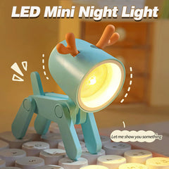 2022 New Cute Pet Night Light DIY Cartoon Dog Folding LED Table Lamp Kids Room Bedside Bedroom Living Room Decorative
