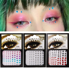Colorful Crystal Eyes Stickers Temporary Tattoo Diamond Makeup Face Jewel Stickers Festival Party Body Nail Art Rhinestones