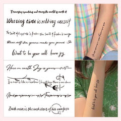 YICKYUE  -  2Pcs Inspirational English Letter Tattoo Sticker Temporary Waterproof Body Art English Alphabet Juice Ink Fake Tattoo for Woman