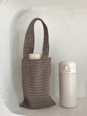 Pure Color Vacuum Flask Couple Korean Simple Autumn and Winter Health Cup Portable Elastic Cover Cute Student Cup Portable Bag