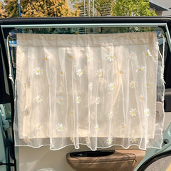 YICKYUE  -  [Multifunctional Sunscreen Car Shade] Car Sunshade, Hanging Suction Cup Lace Daisy, Multifunctional Sunscreen Heat Insulation, Car Double Blackout Curtains