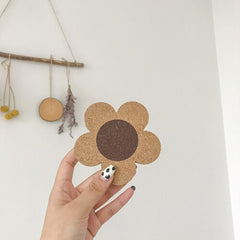 Simple Cork Flower Cup Mat Heat Insulation Mat Can Hang Anti Scalding and Anti Slip Kitchen Pot Mat Bowl Mat Plate Mat