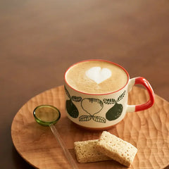 YICKYUE -  laysda 300ml Japanese Flower Coffee Mug Set Retro Ceramic Milk Oats Mug Office Water Handgrip Cup Kitchen Party Drinkware Set