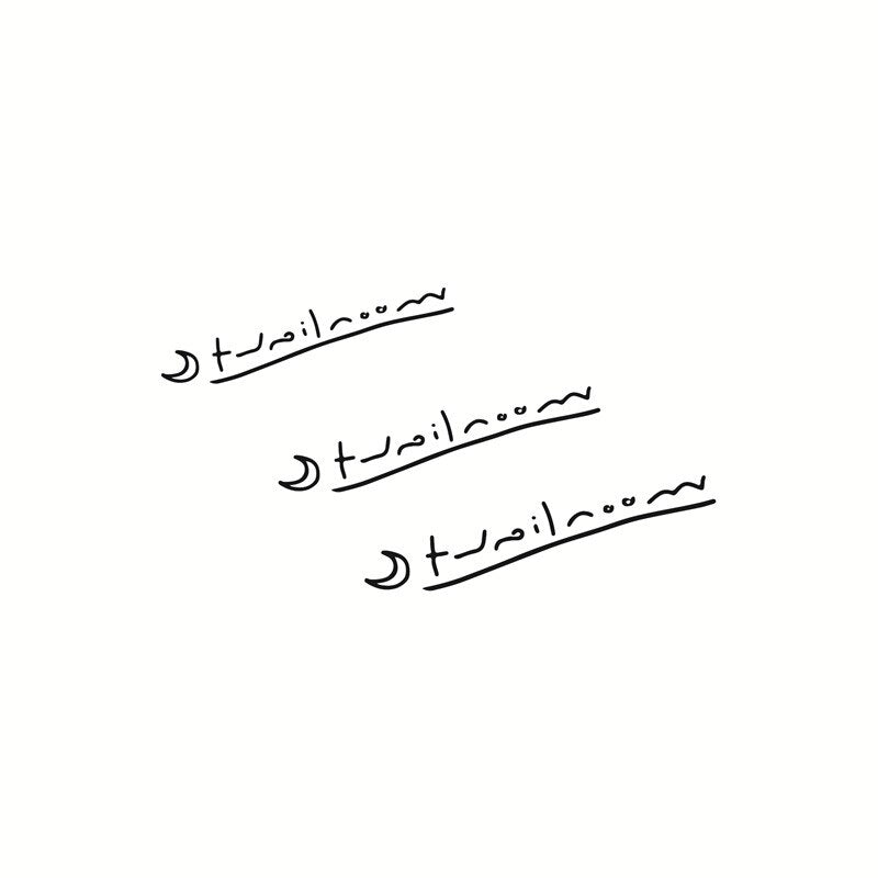 Moon English Letter Fake Tattoo Adult Arm Leg Body Art Waterproof Temporary Tattoo Sticker Men and Women