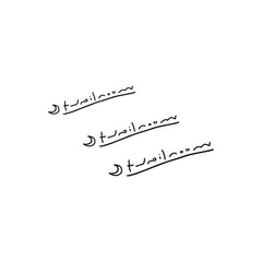 Moon English Letter Fake Tattoo Adult Arm Leg Body Art Waterproof Temporary Tattoo Sticker Men and Women