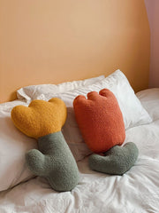 JOYLOVE Cushion Ins Cute Tulip Flower Pillow Teddy Velvet Shaped Decoration Sofa Toy Cushion Nordic style tulip pillow plush toy