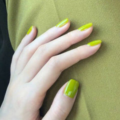 Press On Nails Short Pure Color Short Avocado Green Wearing Nail Finished Fake Nail Nail Patch TN
