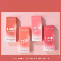3Pcs Sexy Liquid Lipstick Set Matte Velvet Lip Gloss Paste Lip Glaze Moisturize Long Lasting Lip Tint Cosmetic Kit TSLM1
