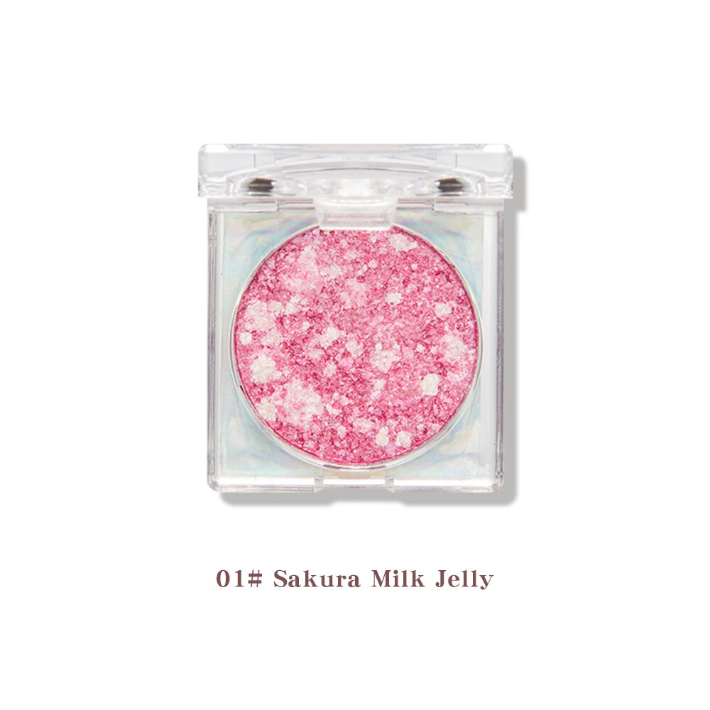 Yickyue Glitter Monochrome Eye Shadow Palette Waterproof Lasting Color Rendering Diamond Shimmer Sequin Eyeshadow Eyes Brighten Makeup