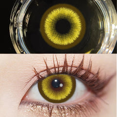 YICKYUE  -  2Pieces Colorcon Color Contact Lenses Yearly Yellow Contact Lenses with Graduation Free Shipping