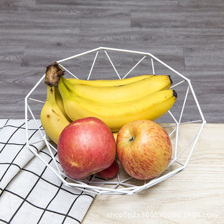 Cretive Fruit Basket Bowl Metal Wire Container Drain Basket Kitchen Rack Fruit Vegetable Storage Holder Snack Tray Storage