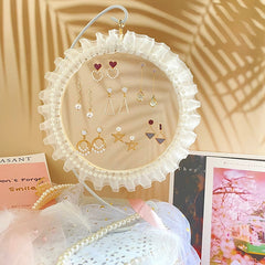 creative lace jewelry storage rack earring Insert display stand lady jewelry storage bathroom vanity tops Organizer girl gift