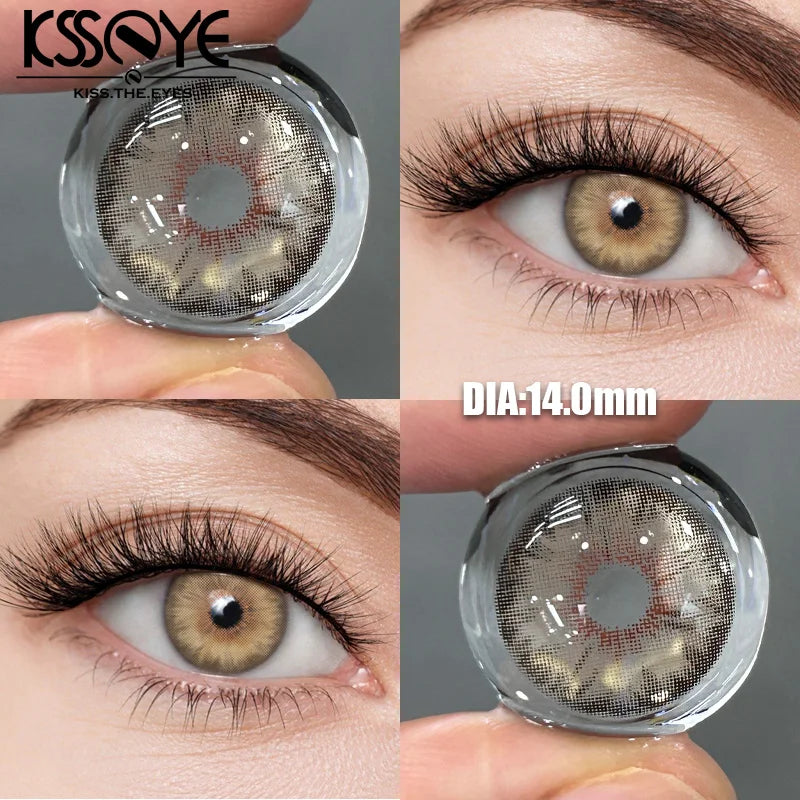 YICKYUE  -  2Pcs Best Selling Contacts Colored Lenses Korea Myopia Degree Green Grey Series Soft Lens Eye Beauty Pupil Fast Shipping