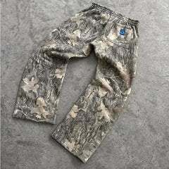 Hearujoy  Y2K Jeans Men Clothing Camouflage Pattern Printed High Street Hip Hop Baggy Sweat Pants Unisex Casual Camo Trousers Streetwear