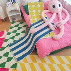 YICKYUE  -  Bedroom Rug Room Decor Carpet Bedside Mat Home Decoration Yellow Floor Mats Soft Fluffy Plush Long Area Rugs