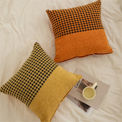YICKYUE  -  Houndstooth Throw Pillow Light Luxury Home Decorative Pillowcase Nordic Style Soft Pillow Living Room Sofa Cushion Case 45x45cm