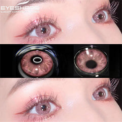 YICKYUE   -  1pair/2pcs Colorful Contact Lenses for Eyes Korean Lenses Pink Lenses Fashion Color Contacts Yearly Beauty Eye Makeup