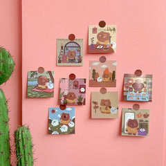 Japanese Cute Animal Teddy Candy Bear Wall Painting Home Decoration DIY Cartoon Bedroom Decoration Card Girl Wall Stickers 2021