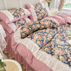 Yickyue - Aesthetic Home Decor Bedding Floral Duvet Cover Sheet Set