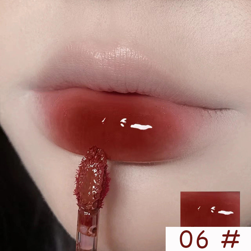 YICKYUE  -  Diamond Mirror Lip Gloss Transparent Pink Jelly Lip Glaze Non-stick Waterproof Long Lasting Moisturizing Lipsticks Korean Makeup
