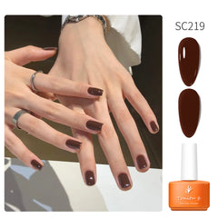 YICKYUE  -  7ml Semi Permanent Gel Nail Polish green blue purple Natural Transparent Nude Nails Art Soak Off  UV LED Varnish Base Top Coat