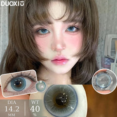 YICKYUE   -  1 Pair Fashion Blue Lenses for Eyes Diopters Myopia Color Contact Lenses Korean Style  Lenses soft Lenses yearly