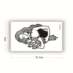 Black Sexy Female Bouquet Pattern Temporary Tattoo Female Male Arm Leg Fake Tattoo Body Art Character Sticker