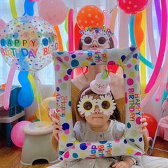 Funny Photo Frame Balloon Birthday Party Wedding Graduation Photo Props for Kids Aluminum Film Balloon New Year Party Decoration