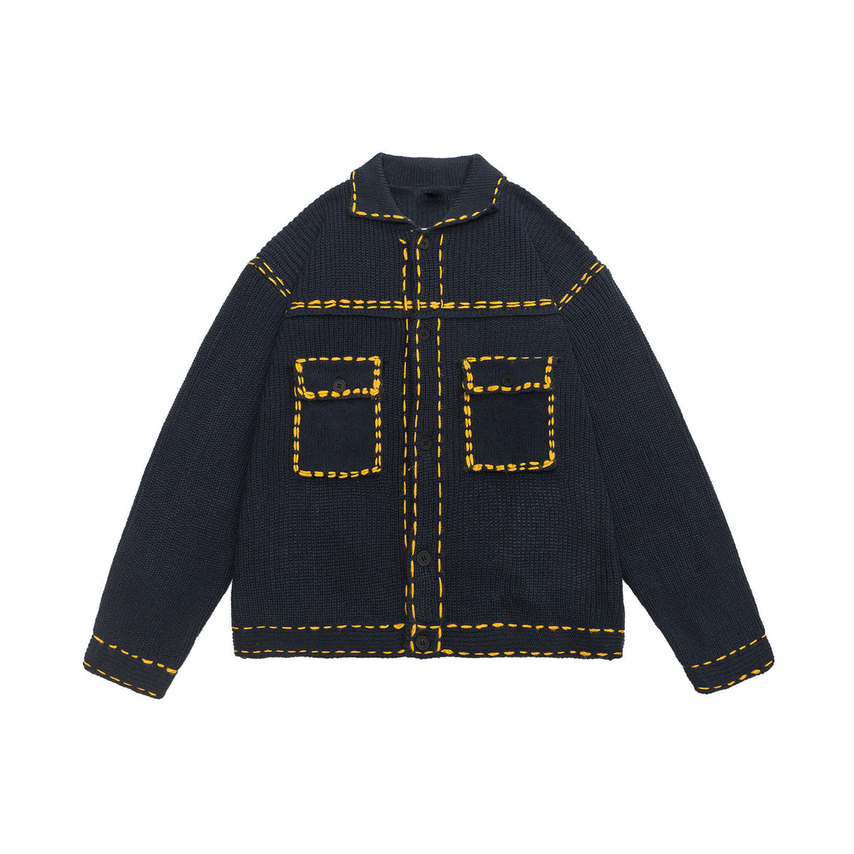 Hearujoy American Jacquard Vintage Knitted Jacket For Men Autumn Winter Turndown Collar Sweater Cardigan Fashion Streetwear Kint Tops