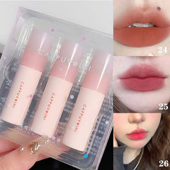 Yickyue 1/3pcs Matte Pink Lipstick Waterproof Long-lasting Lip Tint Velvet Non-stick Cup Lip Mud Female Makeup Products Korea Cosmetic