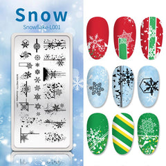 BORN PRETTY Christmas Nail Stamping Plates Fashion Artist Gemetory Texture Image Nail Stamp Template Art Printing Stencil Tools