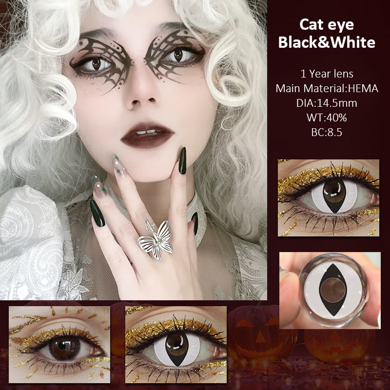 YICKYUE  -  2pcs Halloween Colour Contact Lenses White Lenses Multicolored Soft lenses Anime Cosplay Eye Lenses Fast shipping
