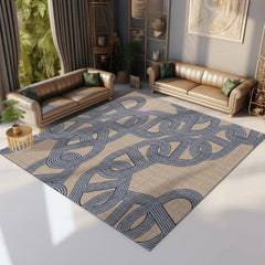 YICKYUE  -  Advanced Interlocking Chain Decorate Living Room Carpet Cloakroom Bedroom Bedside Soft Mat Coffee Table Plush Rug