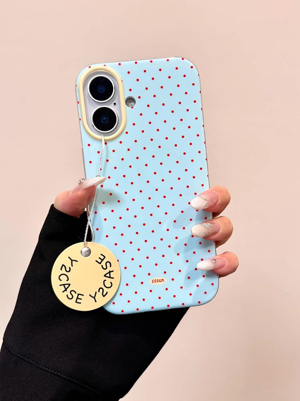 YICKYUE  -  3D Polka Dot Cute Tomato Magnetic Grip Tok Phone Stand Holder Phone Case for IPhone 16 15 14 13 Pro Max Funny Magsafe Back Cover