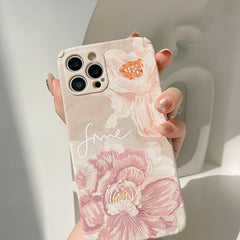 Retro big flower soft silicone 3d leather phone case for iphone 11 pro max 12 mini 7 8 plus x xr xs max cute conque shell funda