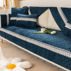 Crystal Velvet Sofa Covers Universal Non-slip Corner Sofa Covers For Living Room Winter Plush Chair Couch Cushion Towel Seat Pad