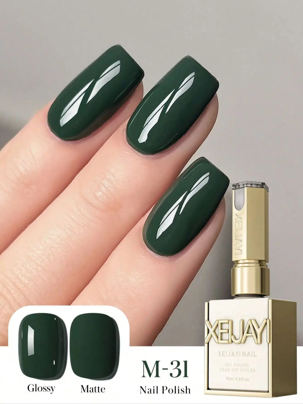 YICKYUE  -  new autumn and winter military green pure color versatile white long-lasting nail salon suitable for nail polish DIY