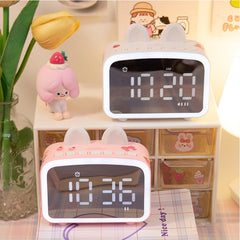 W&G Ins Digital Clock Snooze Clock Students Wake-up Clock Desktop Decoration Electronic Clock Swing Up Children Smart Alarm