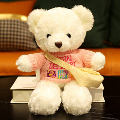1pc 30/40cm Stuffed High Quality Classic Teddy Bear Plush Toys Cute Bear with Sweater & Backpack Dolls Lovely Gift for Girls