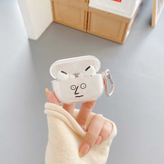 Funny face soft silicone cute cover clear earphone case for air pod 1/2 Bluetooth wireless charging box for apple airpod pro 3