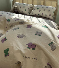 YICKYUE  -  Cute cartoon bear flower bedding set child kid teen,twin full queen lovely cotton home textile bed sheet pillow case quilt cover