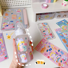 W&G Korea Ins Cute Bear Hand Account Stickers Kawaii Mobile Phone Ornamants Fun Stickers Water Cup Decoration Sealing Stickers